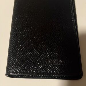 Coach Textured Black Leather Card Holder